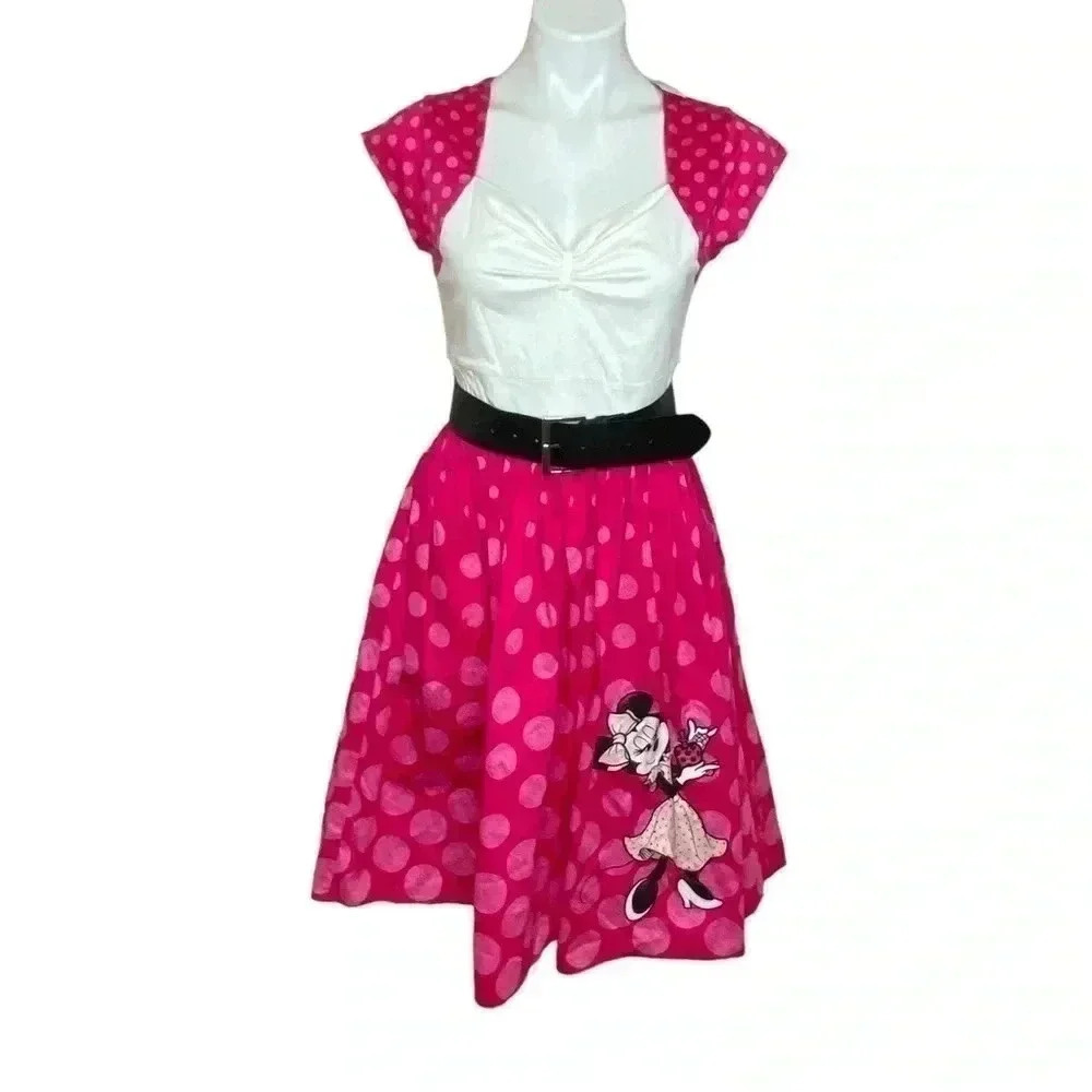 Minnie Mouse Pink Polka Dot Dress pin up  Disney parks The Dress Shop dapper